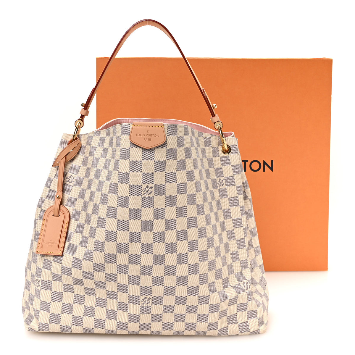 Louis Vuitton Damier Azur Graceful MM Rose Ballerine 10 of 10