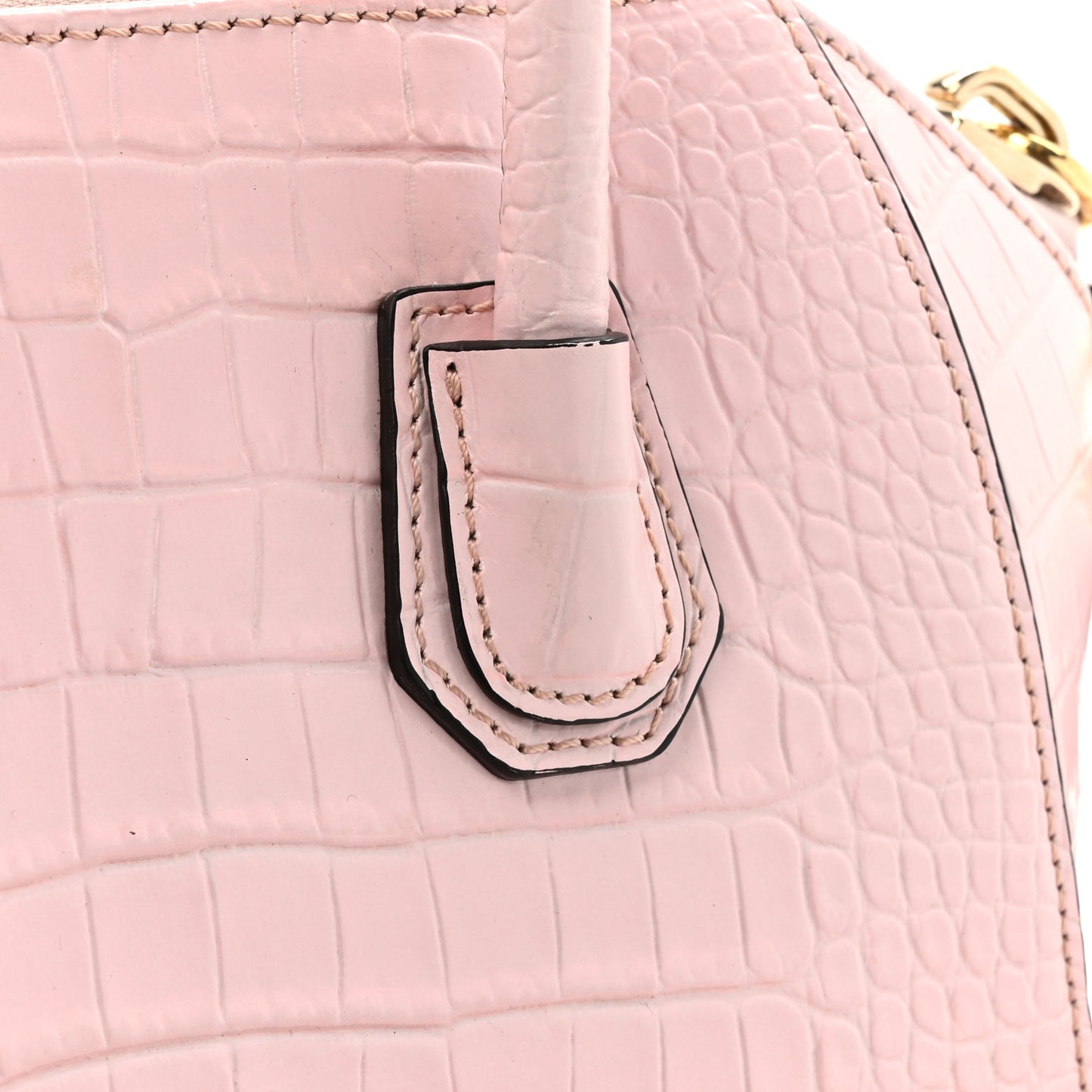 Calfskin Crocodile Embossed Mini Antigona Pink