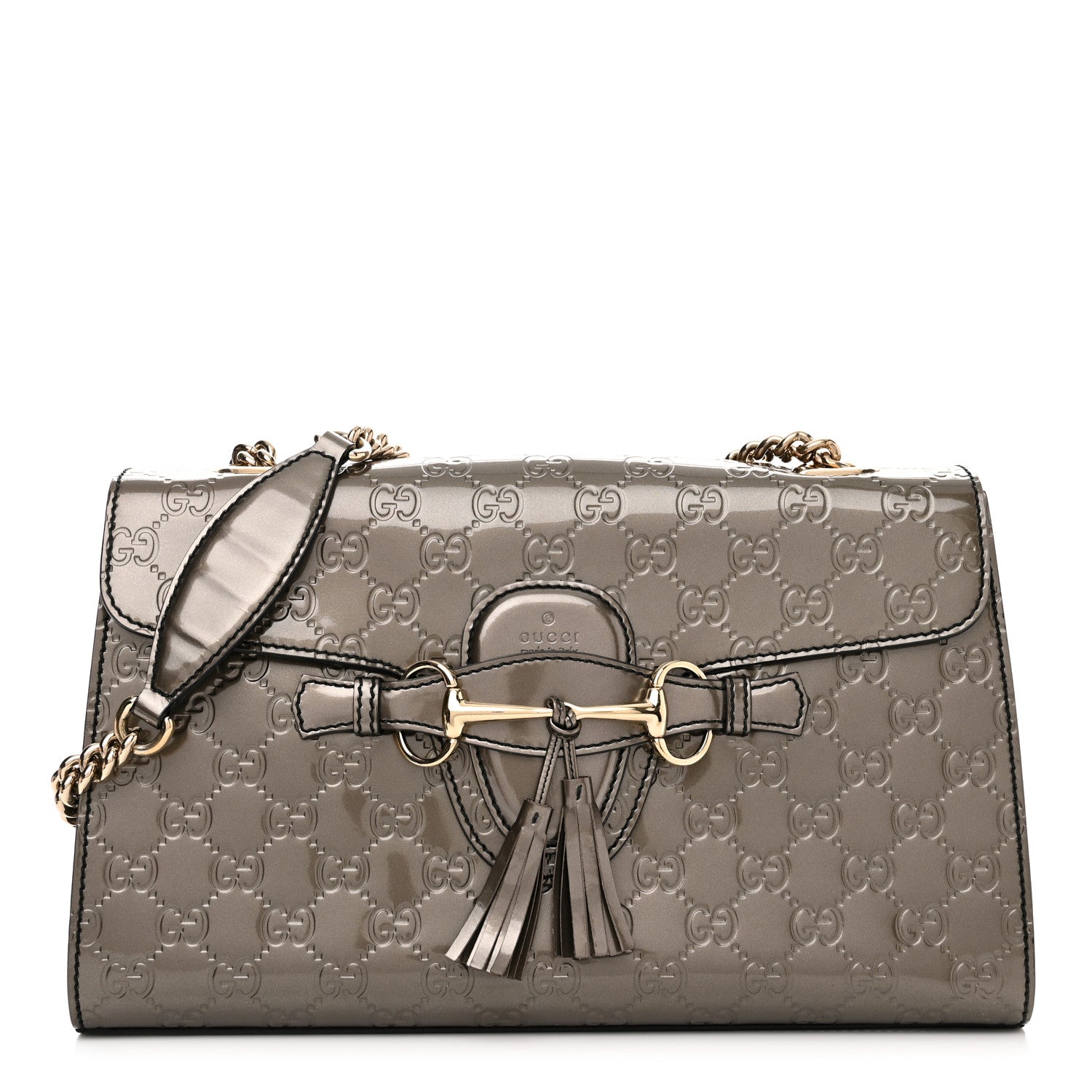 Gucci Shine Guccissima Medium Emily Chain Shoulder Bag Sasso 1 of 15