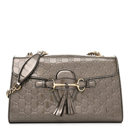 Gucci Shine Guccissima Medium Emily Chain Shoulder Bag Sasso 1 of 15