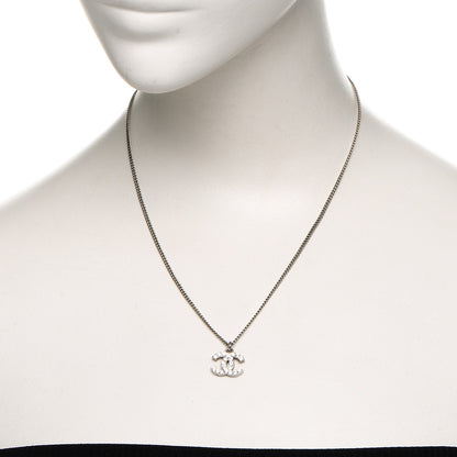 Chanel Crystal Timeless CC Necklace Silver 2 of 4