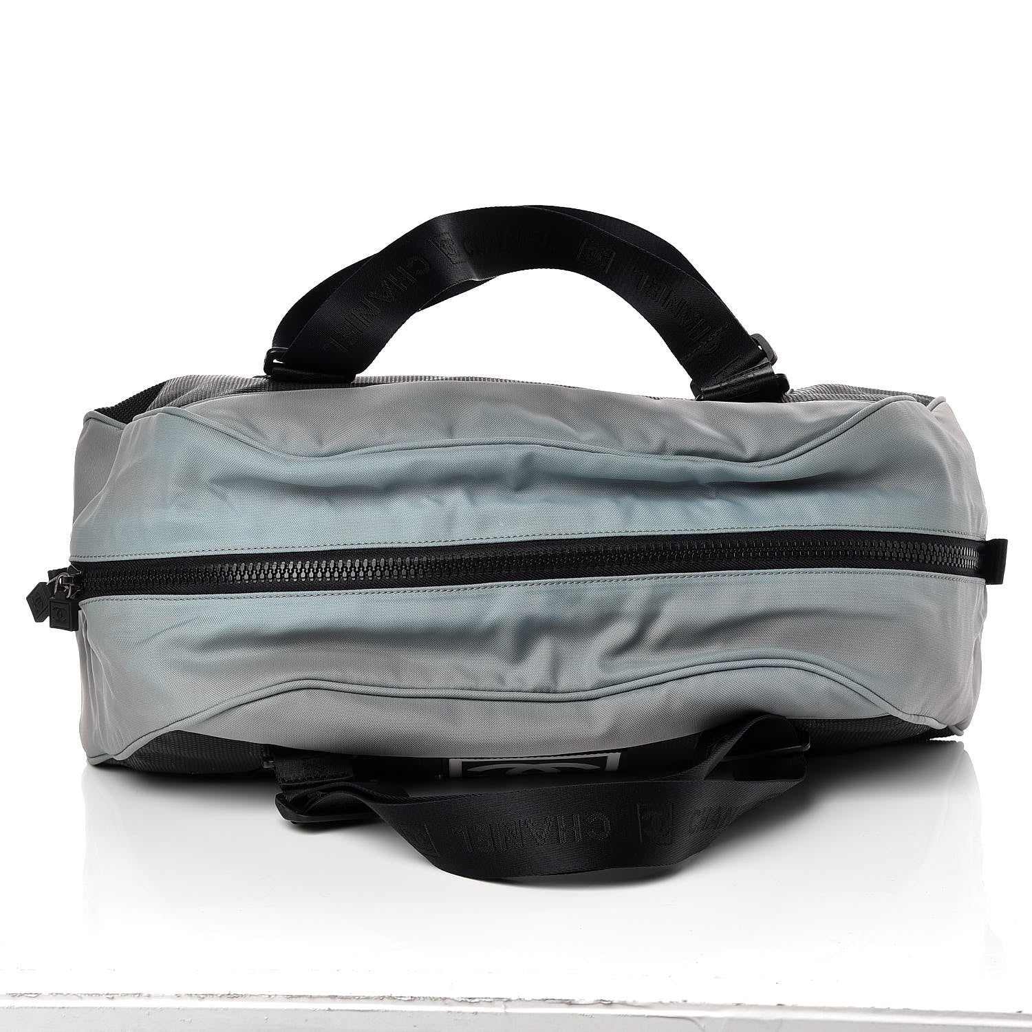 Chanel Nylon Sport Logo Duffel Black Blue 7 of 16