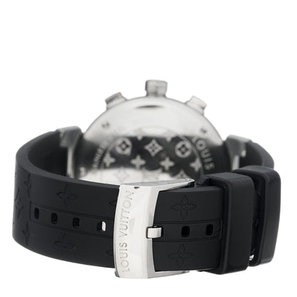 Louis Vuitton Stainless Steel Rubber 34mm Tambour Lovely Cup Quartz Watch Black 3 of 5