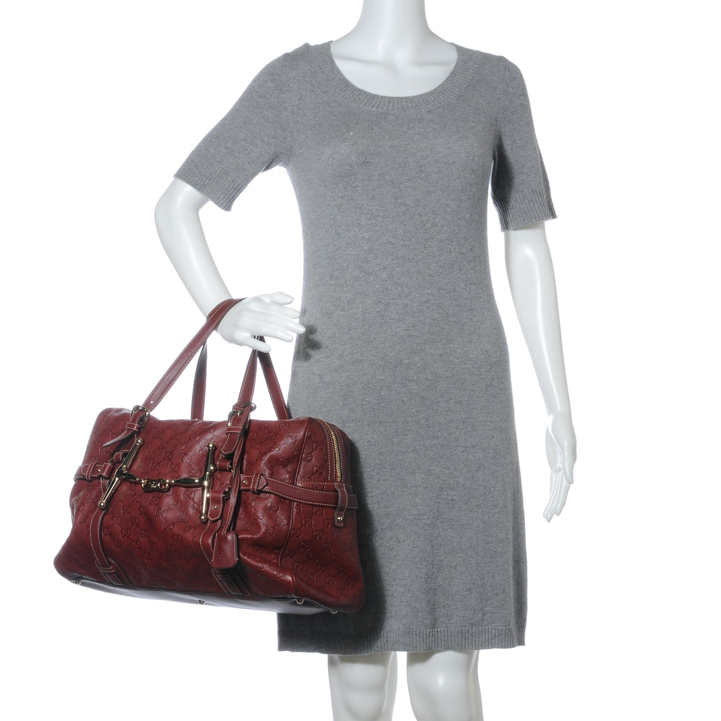Guccissima 85th Anniversary Large Boston Rusty Red