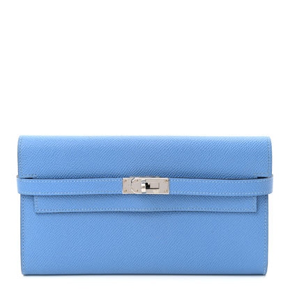 Hermes Epsom Kelly Longue Wallet Bleu Paradis 1 of 8