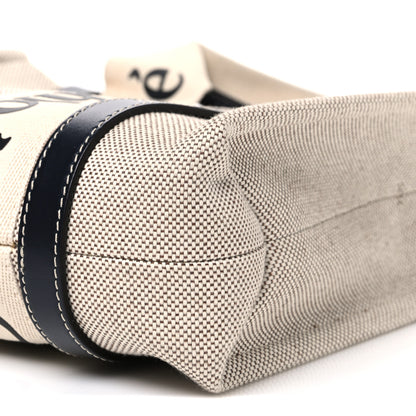 Chloe Cotton Calfskin Small Woody Ribbon Tote White Blue 9 of 9