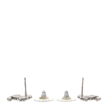Chanel Crystal CC Earrings Silver 4 of 5