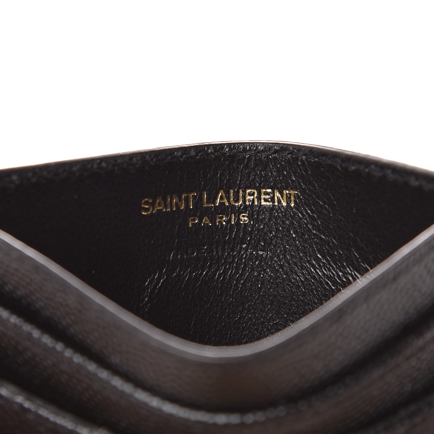 Grain De Poudre Matelasse Chevron Monogram Credit Card Case Black