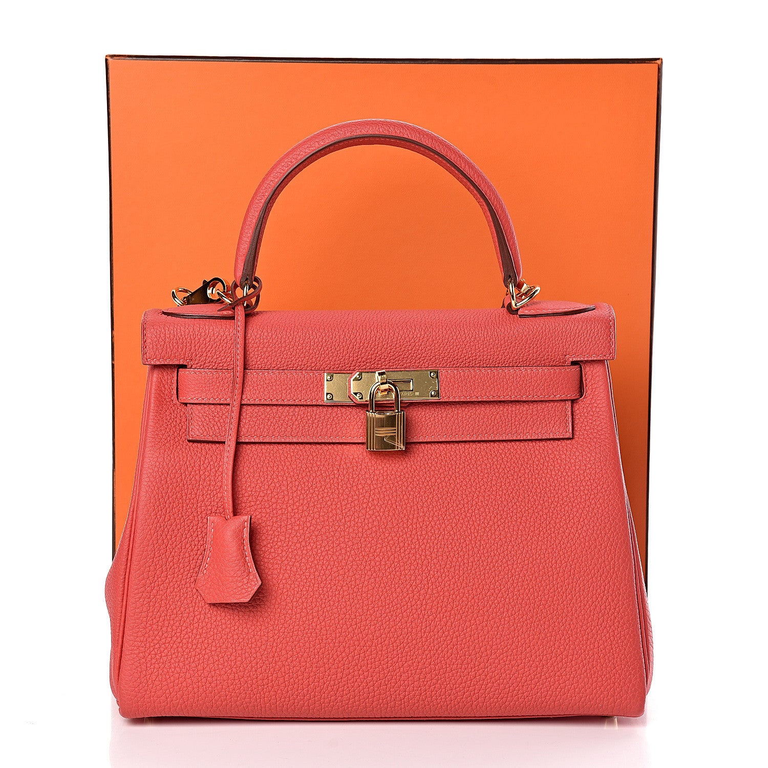 Hermes Togo Kelly Retourne 28 Rouge Pivoine 35 of 35