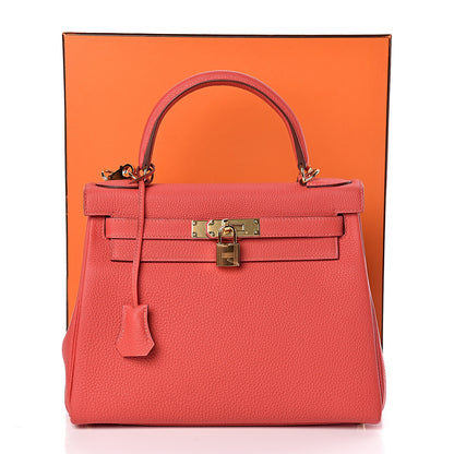 Hermes Togo Kelly Retourne 28 Rouge Pivoine 35 of 35