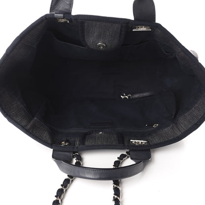 Chanel Denim Medium Deauville Tote Dark Blue 5 of 17