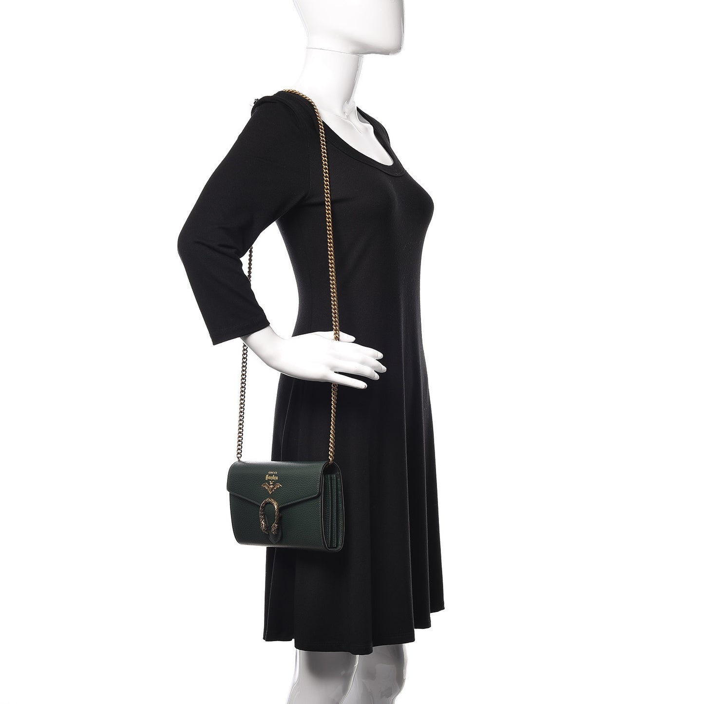 Calfskin Garden Dionysus Chain Wallet Emerald