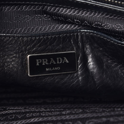 Prada Glace Calf Twin Pocket Tote Black 6 of 9