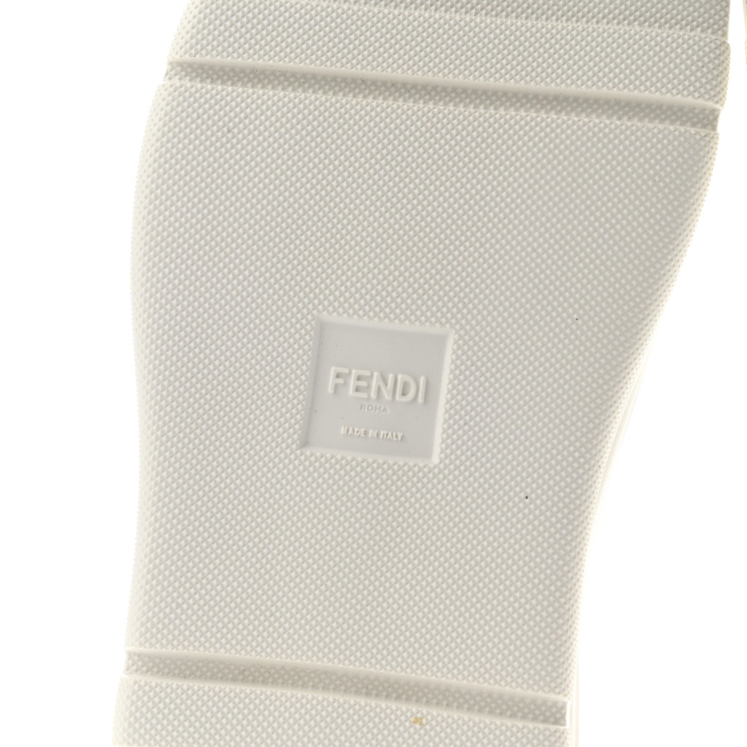 Fendi Calfskin Fabric Jacquard FF Mens Low Top Sneakers 11 White Tobacco 6 of 8