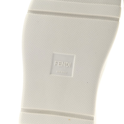 Fendi Calfskin Fabric Jacquard FF Mens Low Top Sneakers 11 White Tobacco 6 of 8