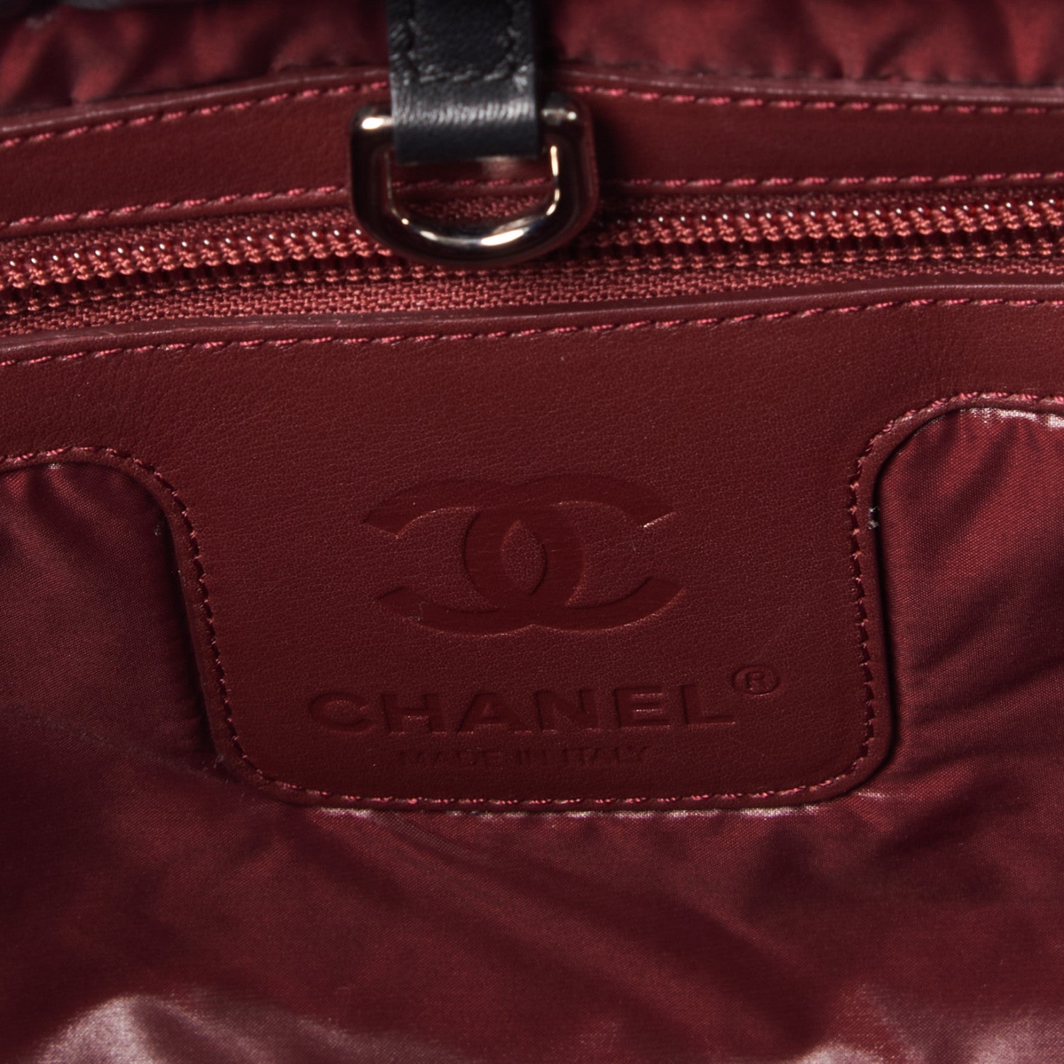 Chanel Nylon Quilted Coco Cocoon Medium Reversible Tote Black Red 8 of 9