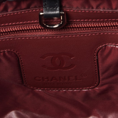Chanel Nylon Quilted Coco Cocoon Medium Reversible Tote Black Red 8 of 9
