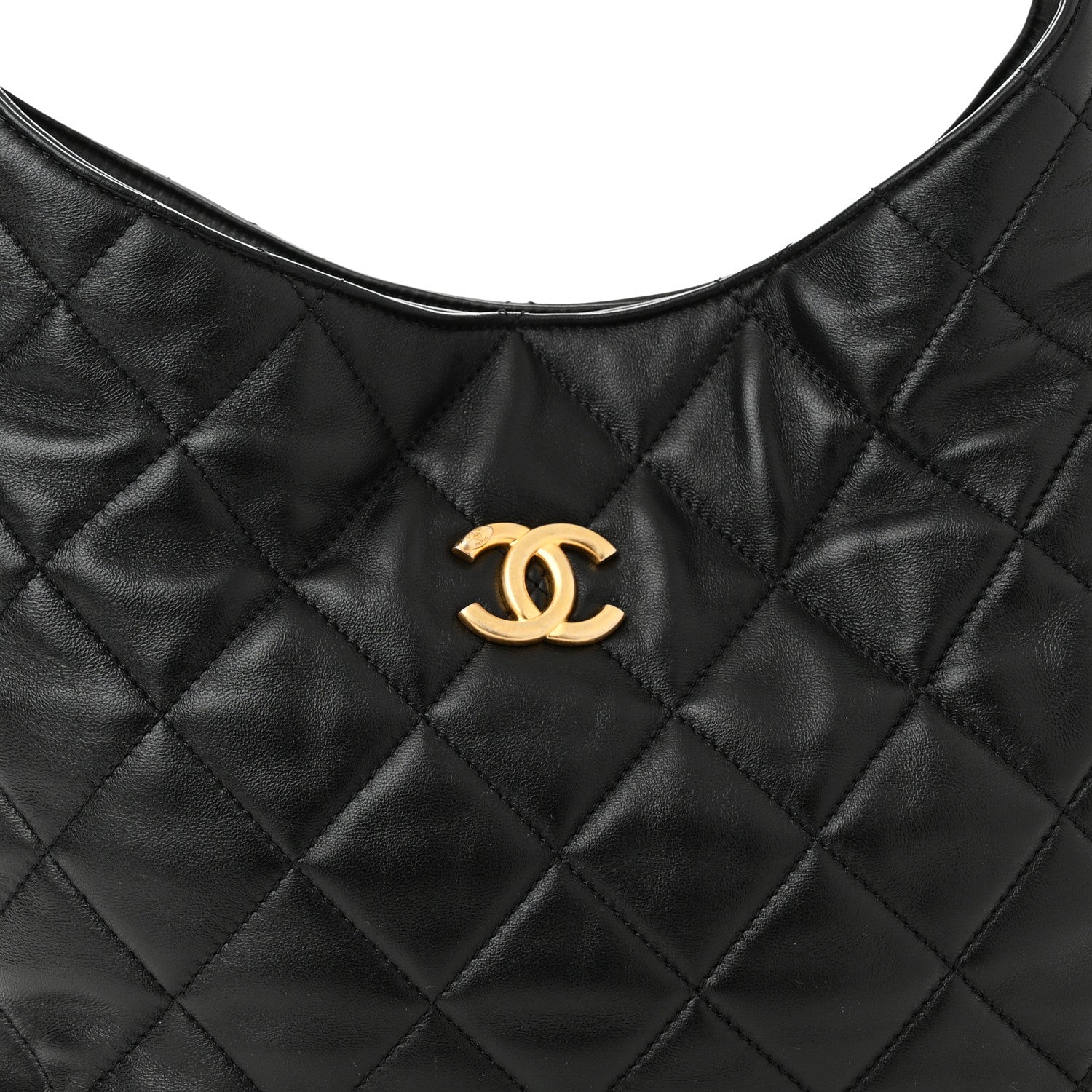Chanel Lambskin Quilted Large CC Funky Town Hobo Black 8 of 10