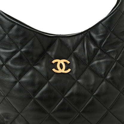 Chanel Lambskin Quilted Large CC Funky Town Hobo Black 8 of 10