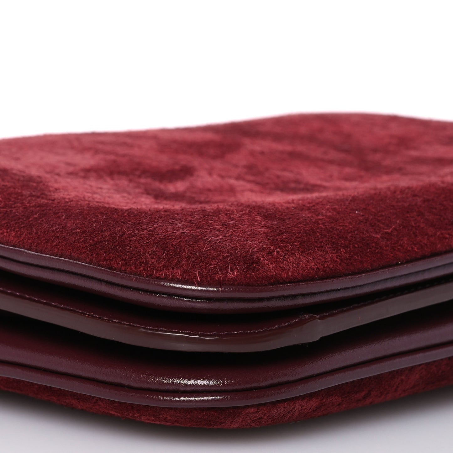 Suede All-Over Monogram Crossbody Burgundy