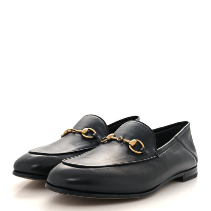 Gucci Lambskin Womens Brixton Horsebit Loafers 37.5 Black 3 of 8