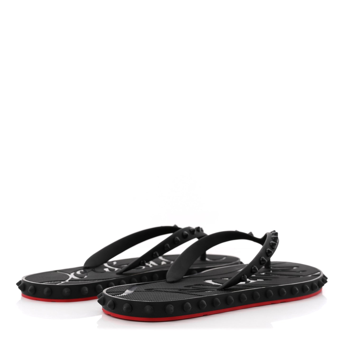 Rubber Spike Loubi Donna Flip Flop 40 Black