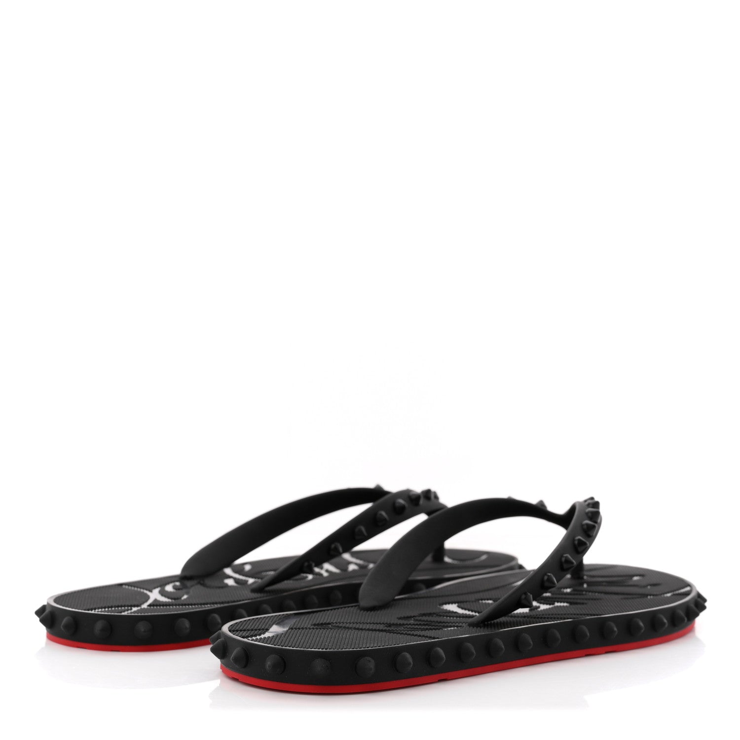 Christian Louboutin Rubber Spike Loubi Donna Flip Flop 40 Black 5 of 9