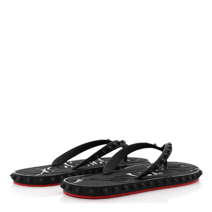Christian Louboutin Rubber Spike Loubi Donna Flip Flop 40 Black 5 of 9