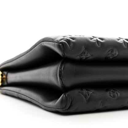 Louis Vuitton Lambskin Embossed Monogram Coussin MM Black 9 of 10