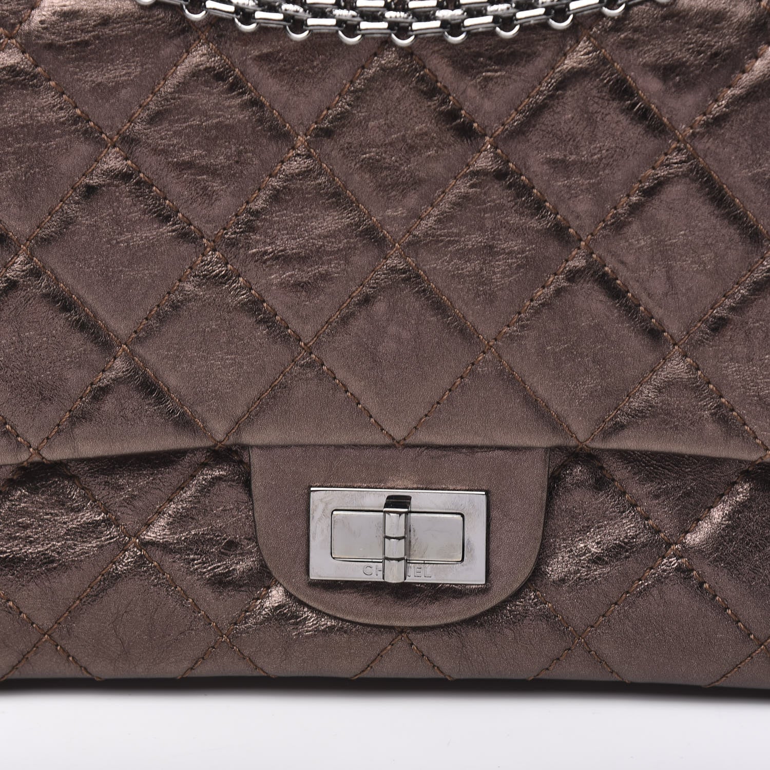 Chanel Metallic Aged Calfskin Quilted 2.55 Reissue 227 Flap Bronze 9 of 12