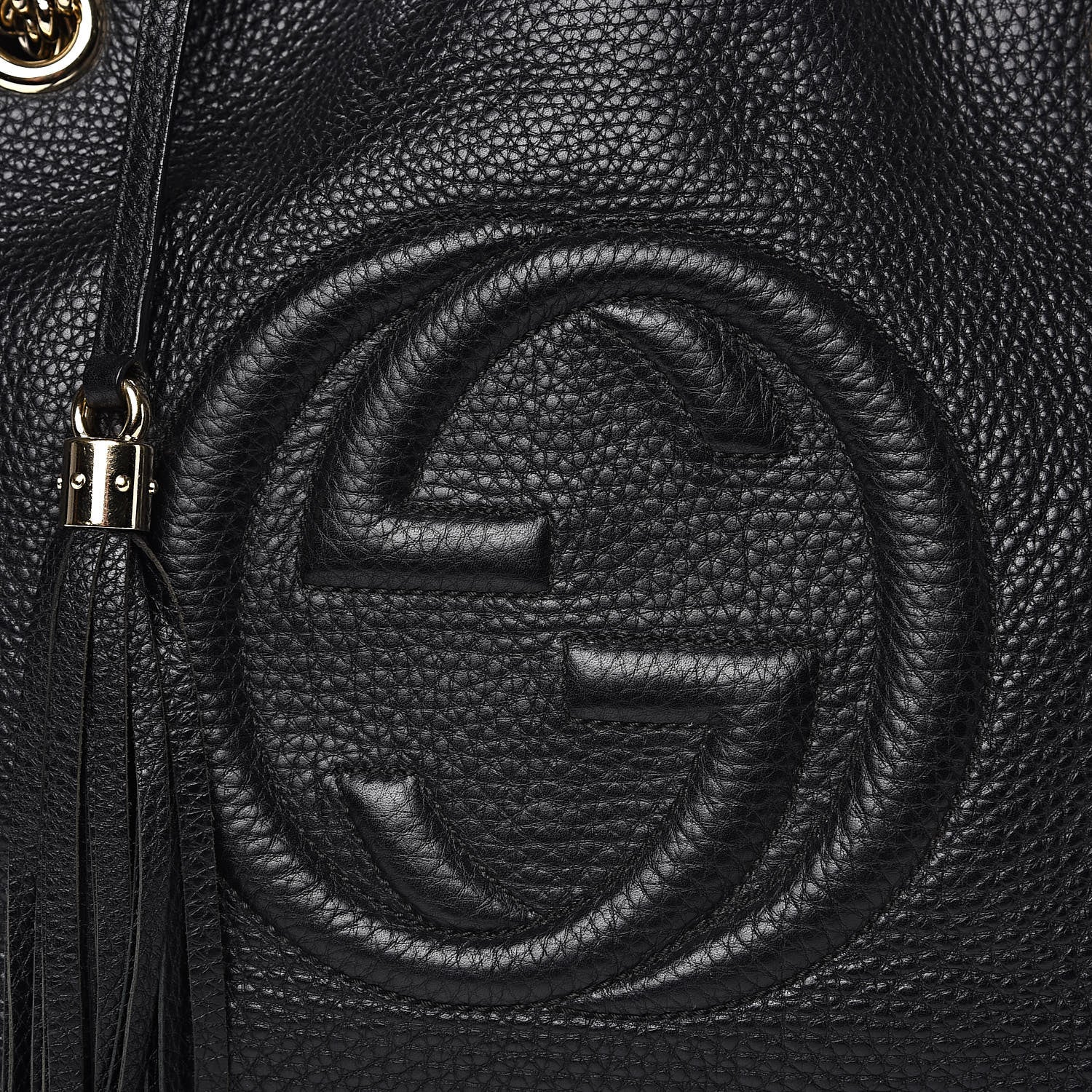 Gucci Pebbled Calfskin Medium Soho Chain Shoulder Bag Black 11 of 14