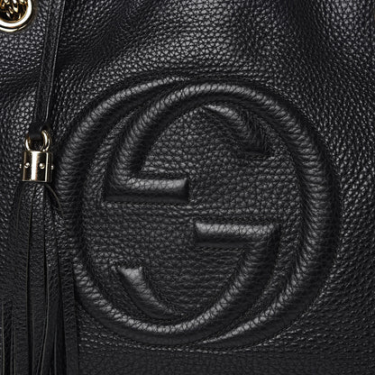 Gucci Pebbled Calfskin Medium Soho Chain Shoulder Bag Black 11 of 14