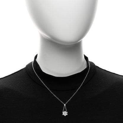 Tiffany Platinum Diamond Swing Flower Drop Pendant Necklace 2 of 5
