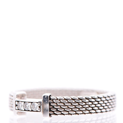 Tiffany Sterling Silver Diamond Narrow Somerset Ring 52 6 3 of 6