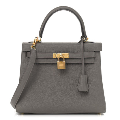 Hermes Togo Kelly Retourne 25 Etain 1 of 9
