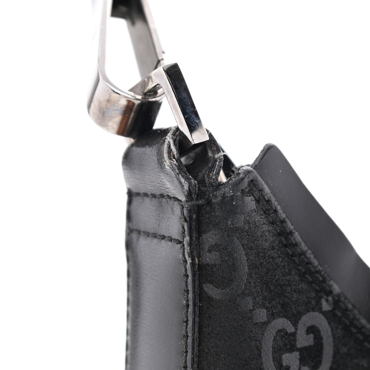 Suede Monogram Hobo Black