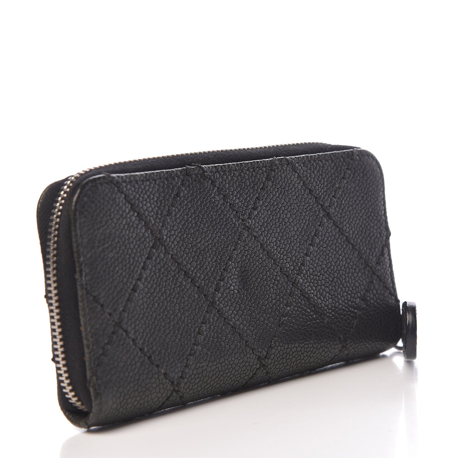 Chanel Caviar Outdoor Ligne Zip Coin Purse Wallet Black 3 of 15