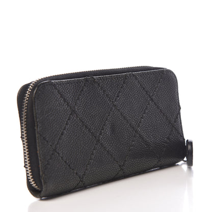 Chanel Caviar Outdoor Ligne Zip Coin Purse Wallet Black 3 of 15