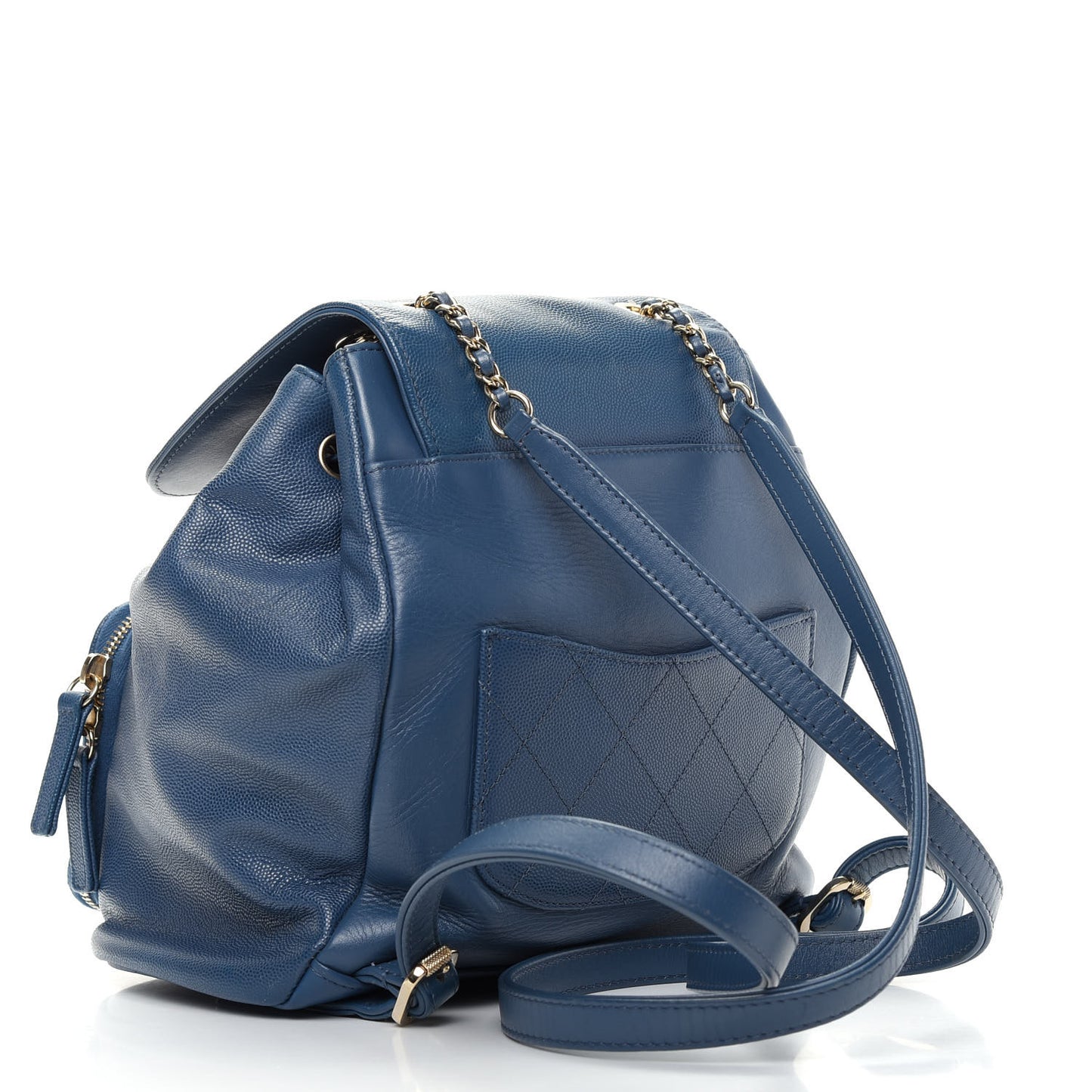 Caviar Quilted Business Affinity Backpack Blue
