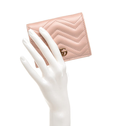 Gucci Calfskin Matelasse GG Marmont Card Case Perfect Pink 2 of 6