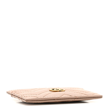 Gucci Calfskin Matelasse GG Marmont Card Holder Porcelain Rose 7 of 12