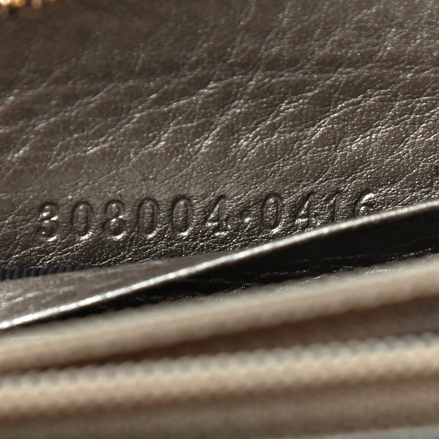 Metallic Pebbled Calfskin Soho Zip Around Wallet Golden Beige