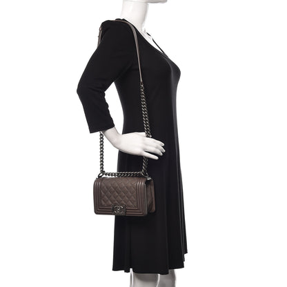 Chanel Calfskin Quilted Small Boy Flap Taupe 2 of 14
