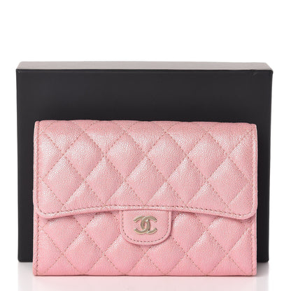 Chanel Iridescent Caviar Quilted Medium Flap Wallet Rose Pink 9 of 9
