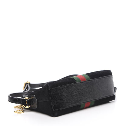 Gucci Suede Patent Web GG Small Ophidia Dome Shoulder Bag Black 3 of 11
