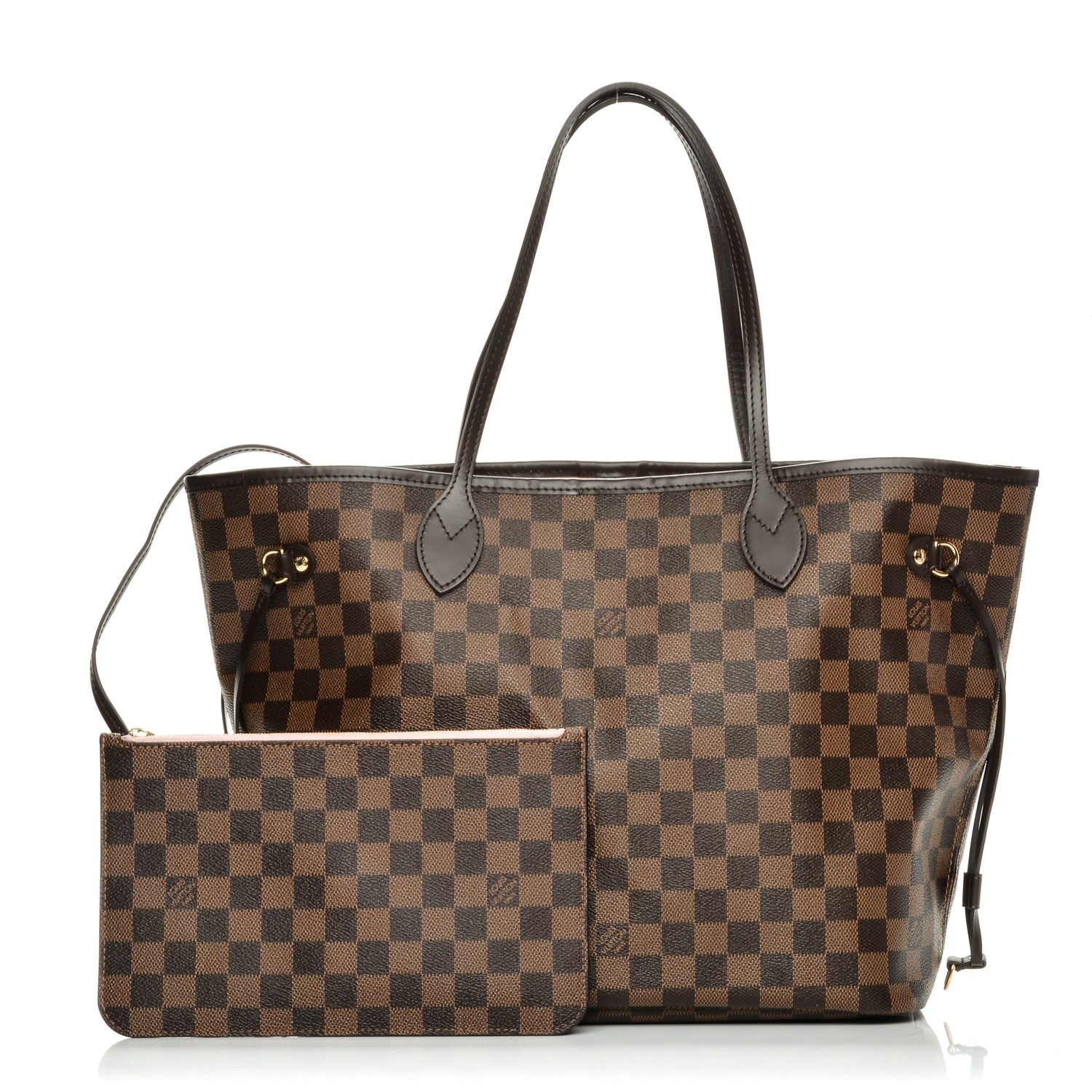Louis Vuitton Damier Ebene Neo Neverfull MM Rose Ballerine 1 of 10
