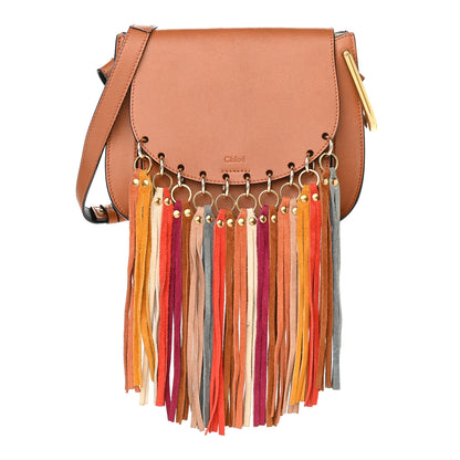 Chloe Calfskin Small Hudson Fringe Shoulder Bag Caramel 1 of 9