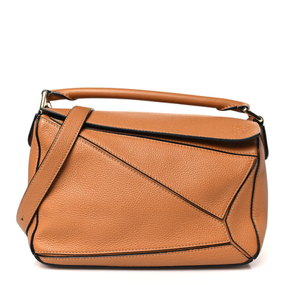 Loewe Grained Calfskin Small Puzzle Bag Tan 1 of 9