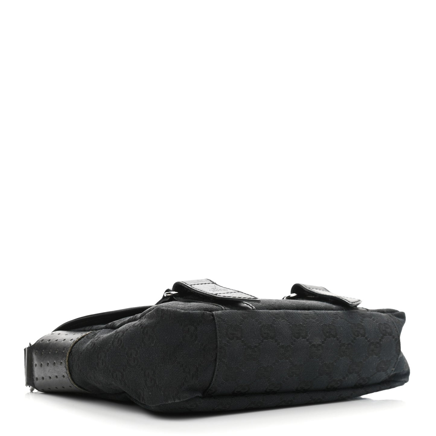 Monogram Small Double Buckle Flap Messenger Bag Black
