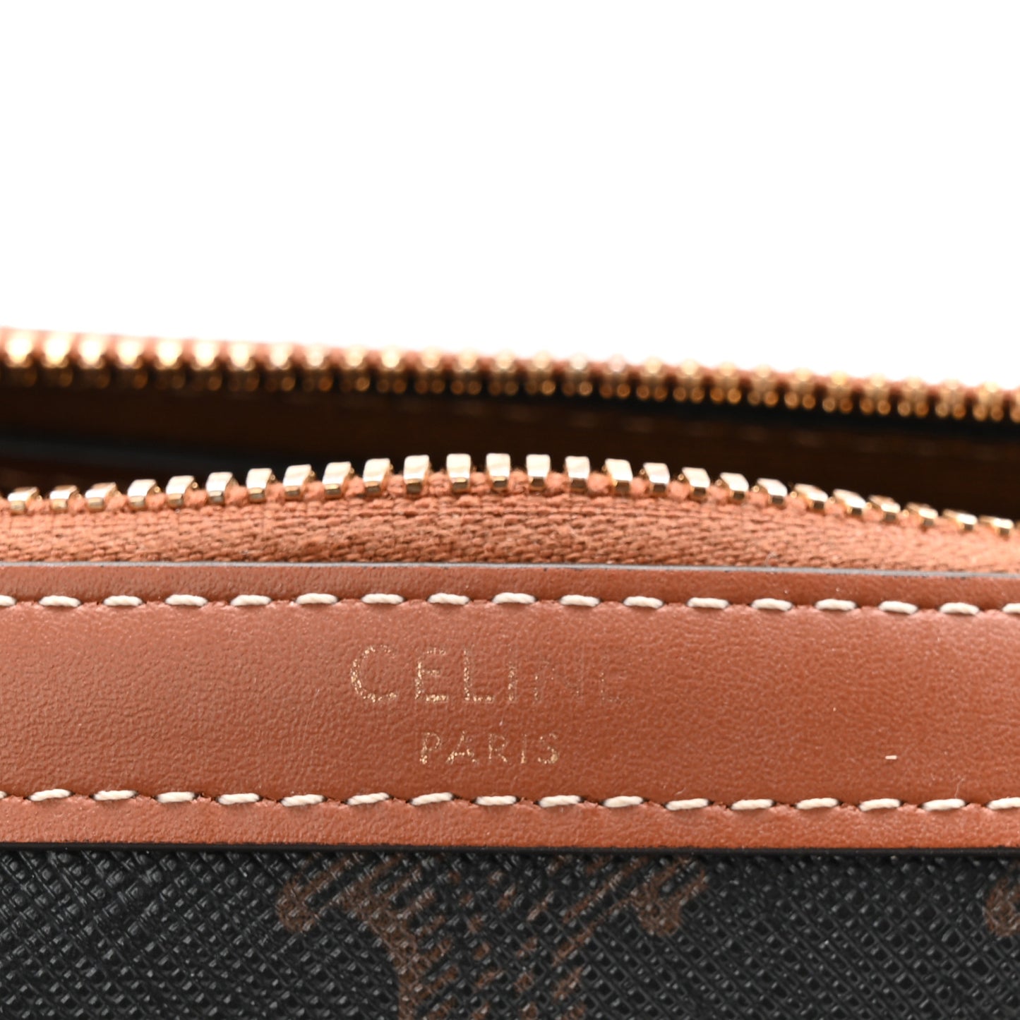 Triomphe Canvas Calfskin Medium Boston Bag Tan